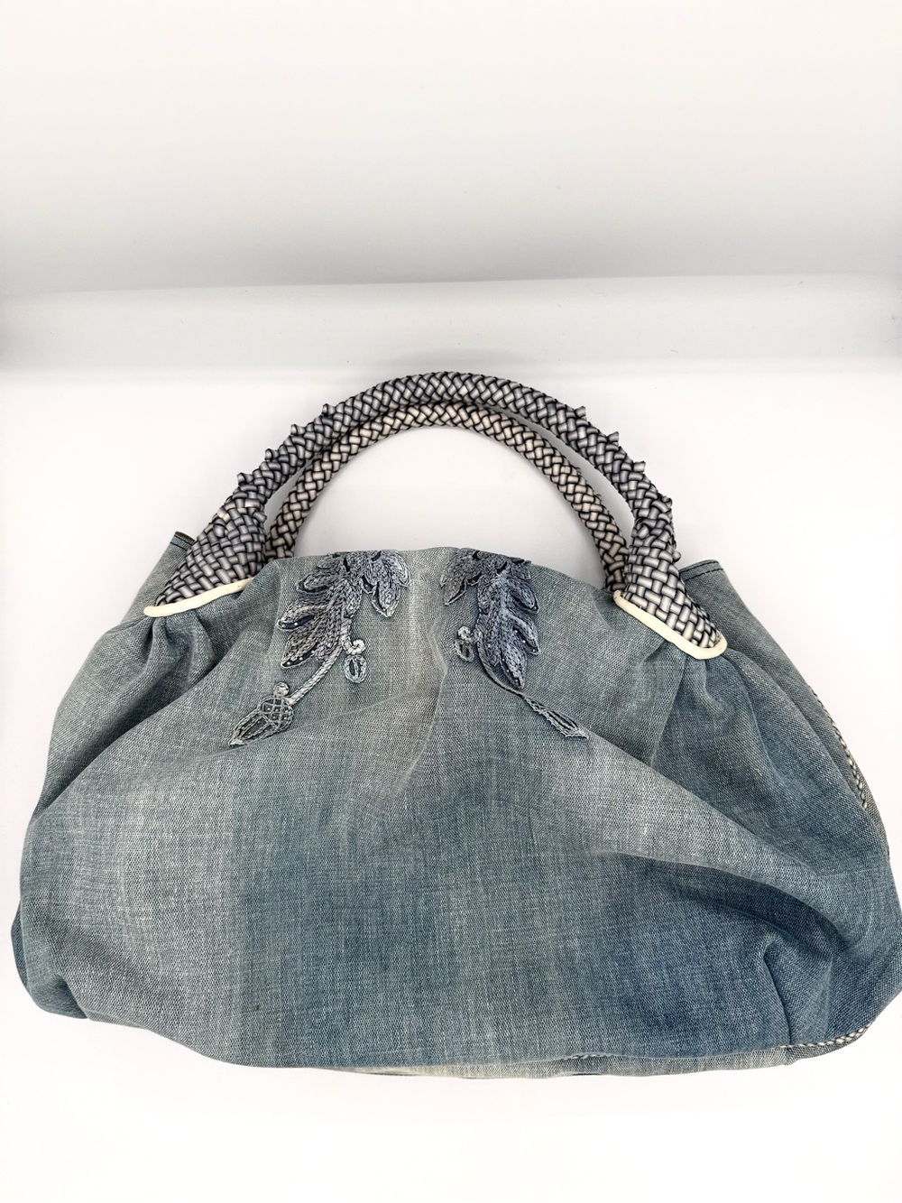 Fendi RARE Denim Rhinestone Squirrel Spy Bag - Picture 6 of 16